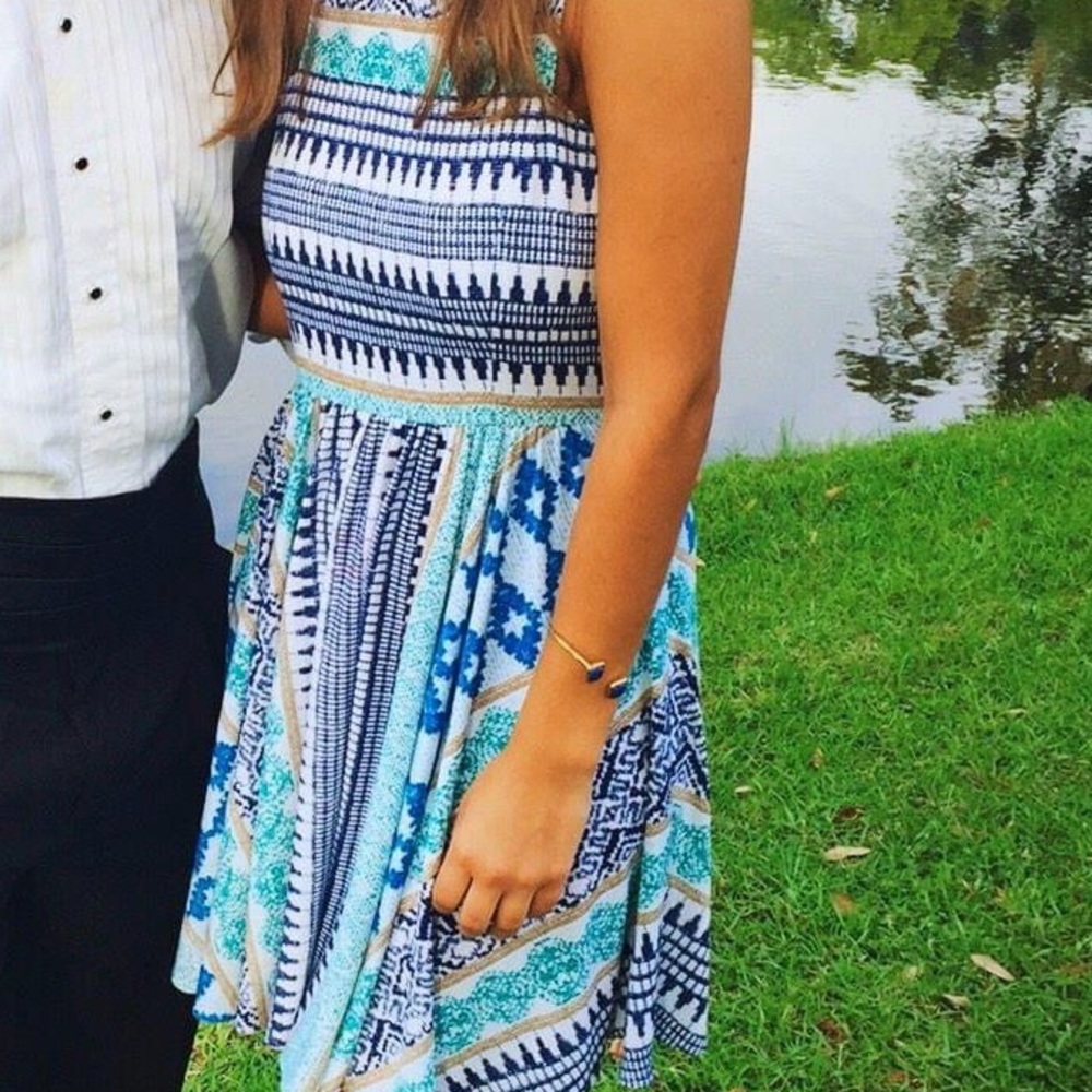 Blue patterned dress - Picture 2 of 2